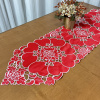 Caminho de Mesa Trilho Bordado Primavera Vermelho C/Prata 1.50m