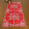 Caminho de Mesa Trilho Bordado Primavera Vermelho C/Prata 90cm