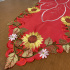 Caminho de Mesa Trilho Bordado Primavera Vermelho Girassol 1,50m