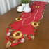 Caminho de Mesa Trilho Bordado Primavera Vermelho Girassol 1,50m