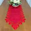 Caminho de Mesa Trilho C/Barrado em Guippir Vermelho 5 - 2.20m