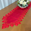 Caminho de Mesa Trilho C/Barrado em Guippir Vermelho 5 - 2.20m