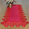 Caminho de Mesa Trilho Vermelho C/ Barrado em Guippir II 90 cm