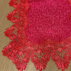 Caminho de Mesa Trilho Vermelho C/ Barrado em Guippir II 90 cm