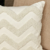 Capa de Almofada Avulsa Boho Natural Crú com Textura em Zigue-zague