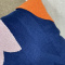 Capa de Almofada Avulsa Bordada Geométrica Alto Relevo Azul Marinho