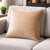 Capa de Almofada Avulsa Matelada em Suede Bege