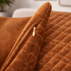 Capa de Almofada Avulsa Matelada em Suede Tabaco