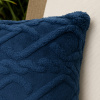 Capa de Almofada Avulsa Pelúcia Soft Alto Relevo Geométrica Azul Marinho