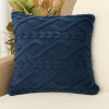 Capa de Almofada Avulsa Pelúcia Soft Alto Relevo Geométrica Azul Marinho