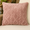 Capa de Almofada Avulsa Pelúcia Soft Alto Relevo Geométrica Rosa