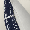 Capa de Almofada Avulsa Rústica Fio a Fio Quadriculado Azul Marinho C/Crú