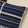 Capa de Almofada Avulsa Rústica Fio a Fio Quadriculado Azul Marinho C/Crú