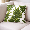Capa de Almofada Bordada Alto Relevo C/Folhagem Verde