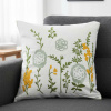 Capa de Almofada Bordada Alto Relevo Floral Amarelo