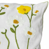 Capa de Almofada Bordada Alto Relevo Floral Amarelo II