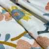 Capa de Almofada Bordada Alto Relevo Floral Salmão C/Azul