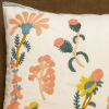 Capa de Almofada Bordada Alto Relevo Floral Salmão C/Azul