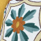 Capa de Almofada Bordada Alto Relevo Flores Mostarda e Laranja