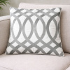 Capa de Almofada Bordada Alto Relevo Geométrica Cinza Claro