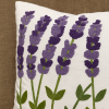 Capa de Almofada Bordada Alto Relevo Lavanda