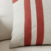 Capa de Almofada em Tear Alto Relevo Cru C/Listra em Coral 45x45cm com Zíper Invisível