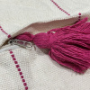 Capa de Almofada em Tear Cru C/Pink com Pompom nas Pontas 45x45cm
