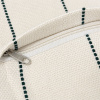 Capa de Almofada em Tear Cru C/Verde Escuro com Pompom nas Pontas 45x45cm
