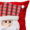 Capa de Almofada em Veludo Vermelho C/Papai Noel em Alto Relevo 45cm x 45cm