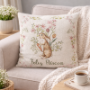 Capa de Almofada Estampada Efeito Bordado Páscoa Coelho I