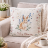 Capa de Almofada Estampada Efeito Bordado Páscoa Coelho III
