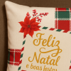 Capa de Almofada Natalina Dupla Face Feliz Natal Envelope