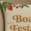 Capa de Almofada Natalina em Tear Boas Festas Dourado