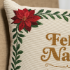 Capa de Almofada Natalina em Tear Feliz Natal Dourado II