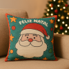 Capa de Almofada Natalina em Tear Papai Noel Feliz Natal