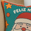 Capa de Almofada Natalina em Tear Papai Noel Feliz Natal