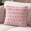 Capa de Almofada Pelucia Coração Alto Relevo Rose