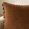 Capa de Almofada Suede C/Franja Marrom