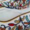 Capa de Almofada Bordada Alto Relevo - Colorida C/ Desenho de Passaro