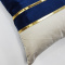 Capa de Almofada Veludo Cordão Dourado Azul Marinho