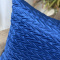 Capa de Almofada Veludo Drapeadinha Azul Marinho