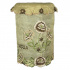Capa de Galão Organza Bordado 20 Litros Bege C/Flor Marrom