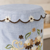 Capa de Galão Organza Bordado 20 Litros Branco C/Flor Marrom e Nude