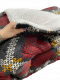 Coberdrom Casal Queen Dupla Face - Soft C/Sherpa Toque Lã de Carneiro  2,40m x 2,20m  Estampado Cinza e Vermelho