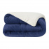 Coberdrom Dupla Face Sherpa 2,40mt X 2,20mt Casal Queen Azul Marinho