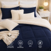 Coberdrom Dupla Face Sherpa 2,40mt X 2,20mt Casal Queen Azul Marinho