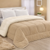 Coberdrom Dupla Face Sherpa 2,40mt X 2,20mt Casal Queen Bege