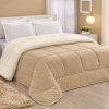 Coberdrom Dupla Face Sherpa 2,40mt X 2,20mt Casal Queen Bege
