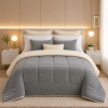 Coberdrom Dupla Face Sherpa 2,40mt X 2,20mt Casal Queen Cinza