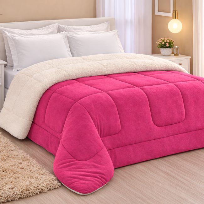 Coberdrom Sherpa Casal Queen - Crochê Vitória
